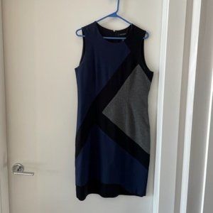 WHBM Navy/Grey/Black colour block dress - size 12